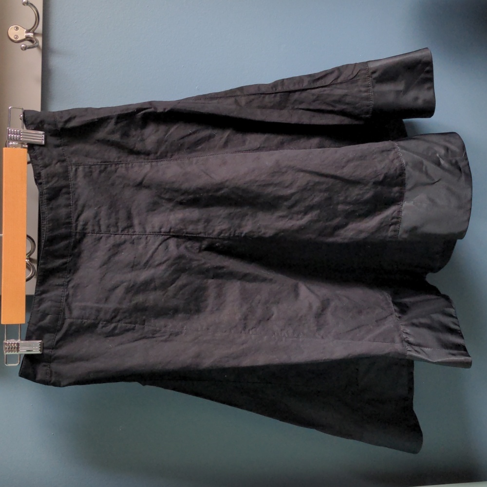 H&m black aline skirt with satin trim 6